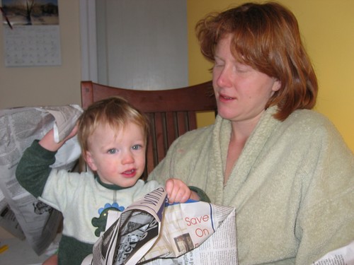 Nathan, Anika, and the Newspaper